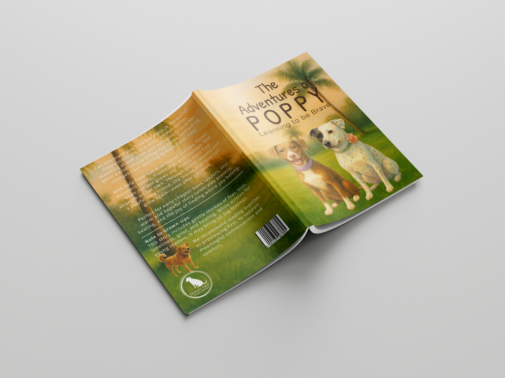 Interior spread of The Adventures of Poppy showing chapter illustration and text