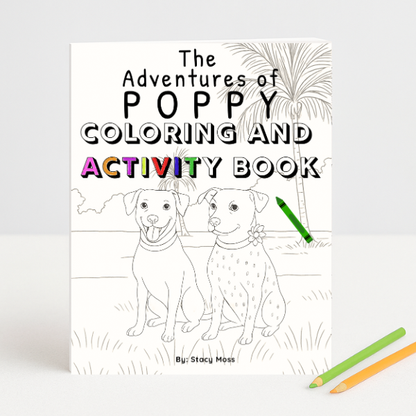 The Adventures of Poppy Coloring and Activity Book cover on white background