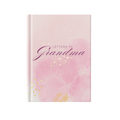 Book titled 'Letters to Grandma' with a pink watercolor cover on a white background