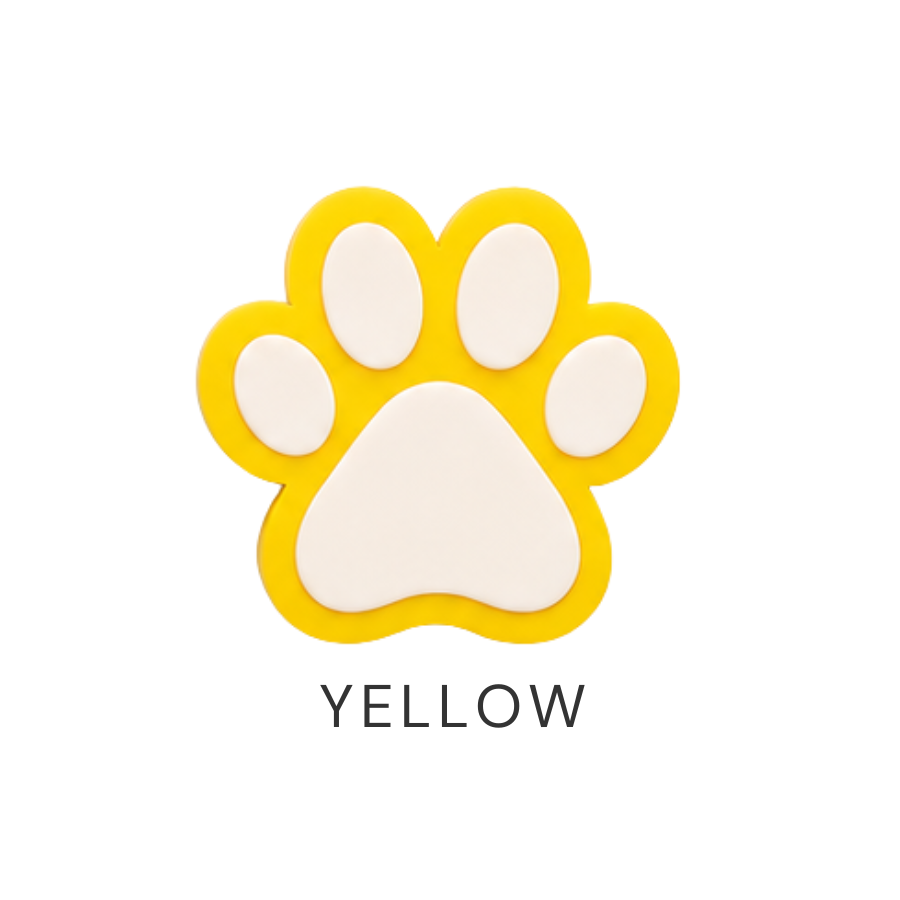 Yellow paw print with 'YELLOW' text on a white background